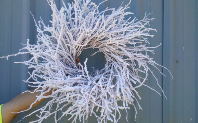 Flocked Twig Wreaths.