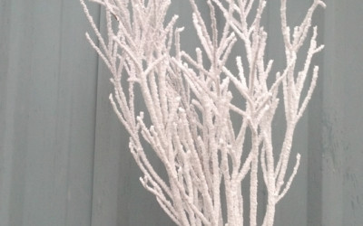 Flocked Flowering Tulip Magnolia Branches
