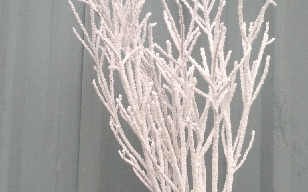 Flocked Huckleberry Branches