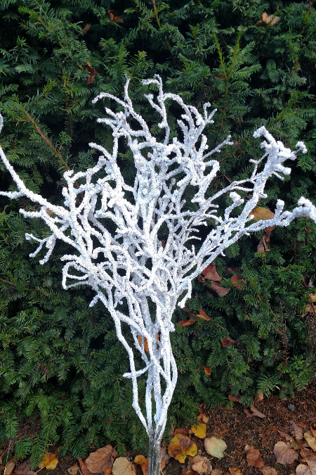 Flocked Winter Branches made with Specimen Christmas Branches