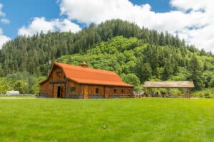 Hydrangea Ranch Timber Frame Barn Wedding Oregon Coast | Oregon Coastal Flowers LLC Hydrangea Ranch Timber Frame Barn Wedding Oregon Coast