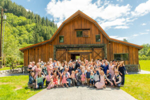 Hydrangea Ranch Timber Frame Barn Wedding Oregon Coast | Oregon Coastal Flowers LLC Hydrangea Ranch Timber Frame Barn Wedding Oregon Coast